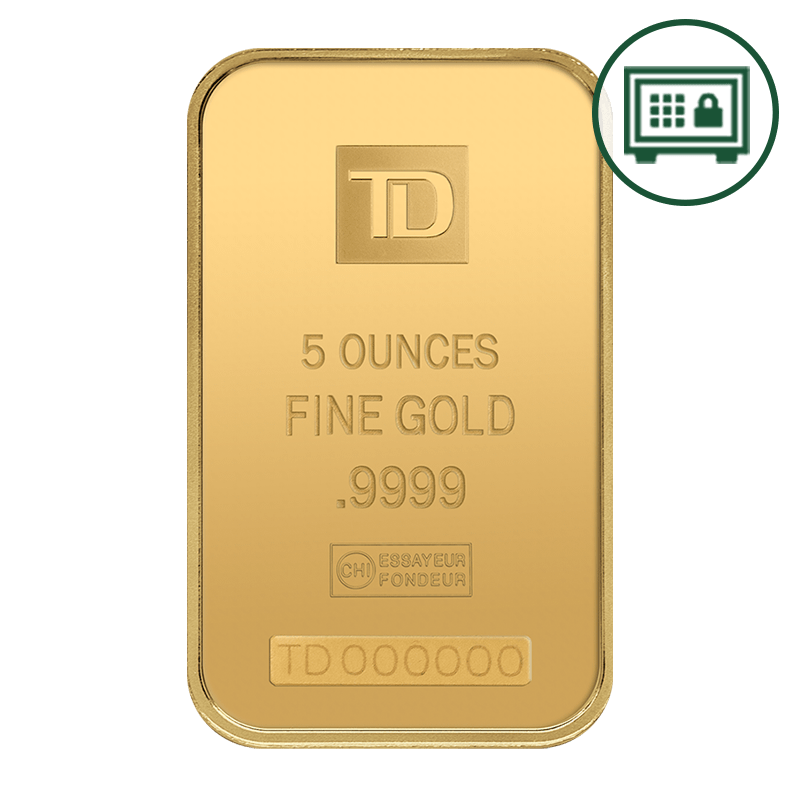 Image pour Lingot d’or TD de 5 oz - Stockage sécurisé à partir de Métaux précieux TD
